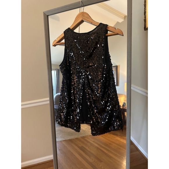 Women's Express Black Sequin Tank Top Size XS - Picture 4 of 4